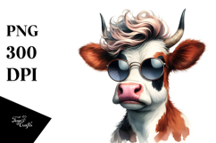 Funny Cow with Graceful Expression PNG Product Image 1