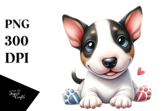 Baby Bull Terrier Watercolor Cute PNG Product Image 1
