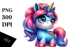 Cute Baby Unicorn with Style, Transparent PNG Product Image 1