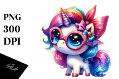 Cute Baby Unicorn with Style, Transparent PNG Product Image 1