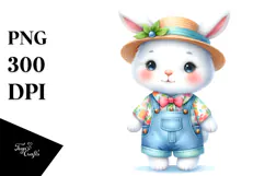 Colorful Cute Astronaut Bunny for Summer Clipart Product Image 1