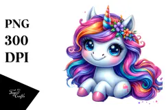 Cute Baby Unicorn Funny PNG Product Image 1