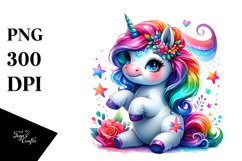 Cute Baby Unicorn Funny PNG Product Image 1