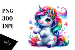 Cute Baby Unicorn Funny PNG Product Image 1