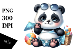 Digital Watercolor with Cute Baby Panda, Transparent PNG Product Image 1