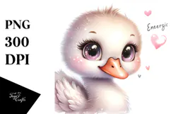 Cute Baby Swan PNG Product Image 1