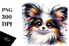 Happy Cartoon Papillon PNG Product Image 1