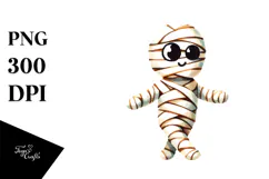 Funny Mummy Watercolor Image PNG Product Image 1