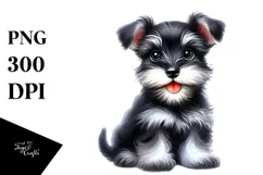 Cute Miniature Schnauzer, High-Res PNG Product Image 1