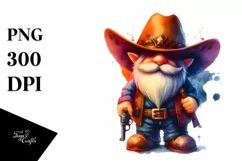 Washed Vibrant Cowboy Gnome, Transparent PNG Product Image 1
