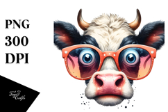 Funny Cow with Sunglasses PNG Product Image 1