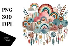 Colorful Boho Cloud PNG Product Image 1
