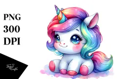 Cute Baby Unicorn, Transparent PNG Product Image 1