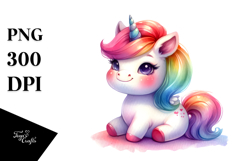 Cute Baby Unicorn PNG Product Image 1