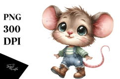 Expressive Happy Baby Mouse with Boots Clipart Product Image 1