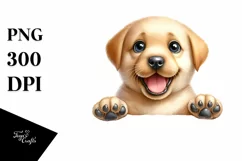 Funny Labrador Retriever Watercolor Clipart Product Image 1