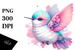 Cute Pastel Hummingbird PNG Product Image 1