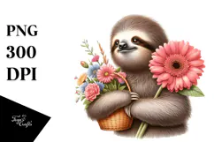 Watercolor Detailed Cute Baby Sloth | Sublimation | Clipart Product Image 1