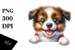 Enthusiastic Border Collie Watercolor Clipart Product Image 1