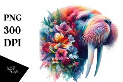 Artistic Watercolor Walrus Clipart Product Image 3