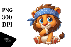 Casual Goofy Lion Bandana PNG Product Image 1