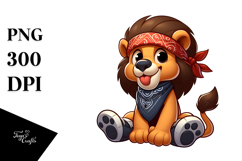 Casual Goofy Lion Bandana PNG Product Image 1
