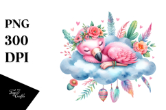 Cute Baby Flamingo Dressed for Summer PNG Product Image 1