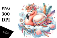 Cute Baby Flamingo Dressed for Summer PNG Product Image 1
