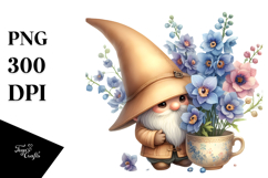 Cute Delphinium GNOME PNG Product Image 1