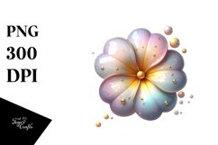 Wooden Primrose in Material with Golden Insertions | Product Image 3