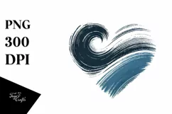 Heart Paintbrush Style, Transparent PNG Product Image 1