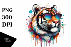 Colorful Tiger Watercolor Clipart Product Image 3