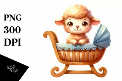Smiling Colorful Baby Lamb Clipart Product Image 3