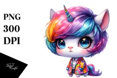 Cute Baby Unicorn in Style PNG Product Image 1