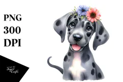 Watercolor Cute Great Dane, Transparent PNG Product Image 1