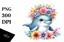 Cute Colorful Dolphin Baby | Clipart Product Image 3
