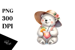 Happy Polar Bear in Beachwear PNG Product Image 1