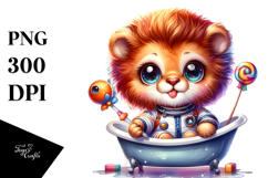 Crazy Baby Lion Astronaut PNG Product Image 1