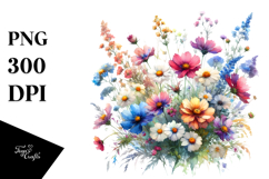 Colorful Wild Flowers PNG Product Image 1