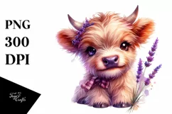 Cute Baby Highland Cow Star Clipart Product Image 3