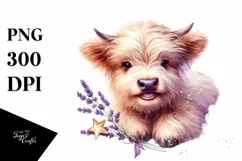Smiling Highland Cow, Transparent PNG Product Image 1