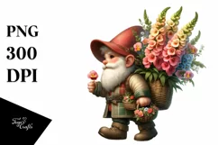 Detailed Gnome Snapdragon Bouquet | Clipart Product Image 1