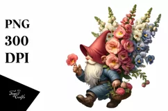Detailed Gnome Snapdragon Bouquet | Clipart Product Image 3