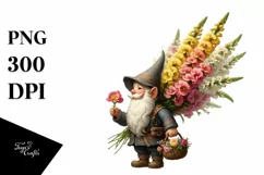 Detailed Gnome Snapdragon Bouquet | Clipart Product Image 3