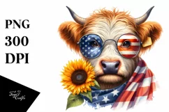 Highland Cow Portrait Wearing es | Clipart Product Image 3
