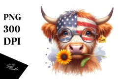 Highland Cow Portrait Wearing es | Clipart Product Image 3