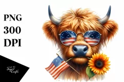Highland Cow Portrait Wearing es | Clipart Product Image 3