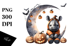 Caricature Rhino Halloween PNG Product Image 1