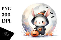 Cute Baby Rabbit Halloween PNG Product Image 1