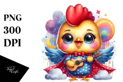 Baby Rooster with Superhero Cape PNG Product Image 1